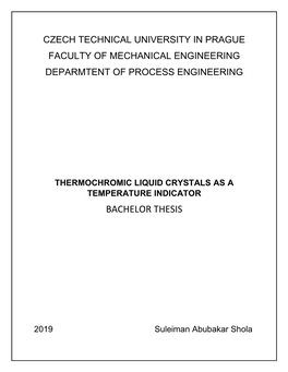 Thermochromic Liquid Crystals As Temperature Indicator