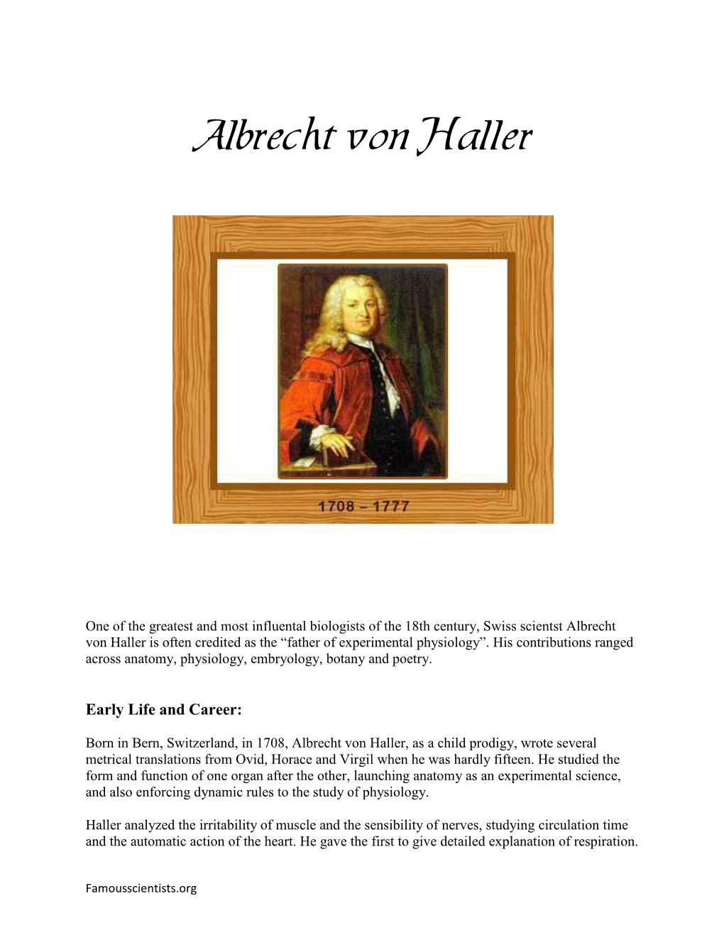 Albrecht Von Haller