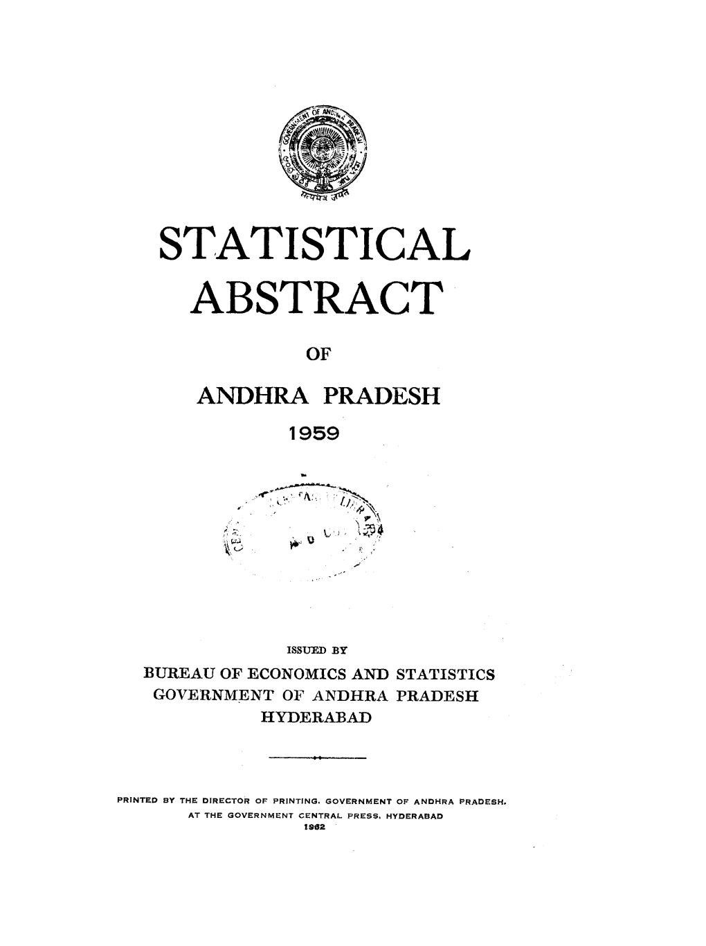 Statistical Abstract of Andhra Pradesh 1959