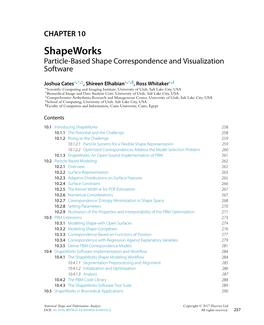 CHAPTER 10 Shapeworks Particle-Based Shape Correspondence and Visualization Software