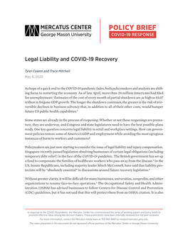 Legal Liability and COVID-19 Recovery