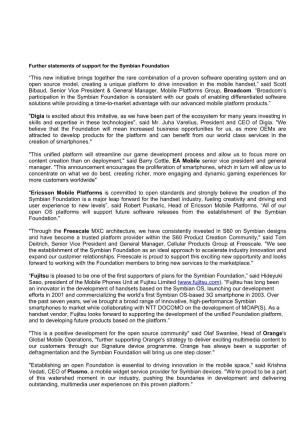 (Attachment) Further Statements of Support for the Symbian Foundation