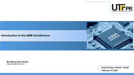 Introduction to the ARM Architecture