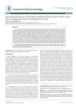 Physiological Effects of the Plasma Kallikrein