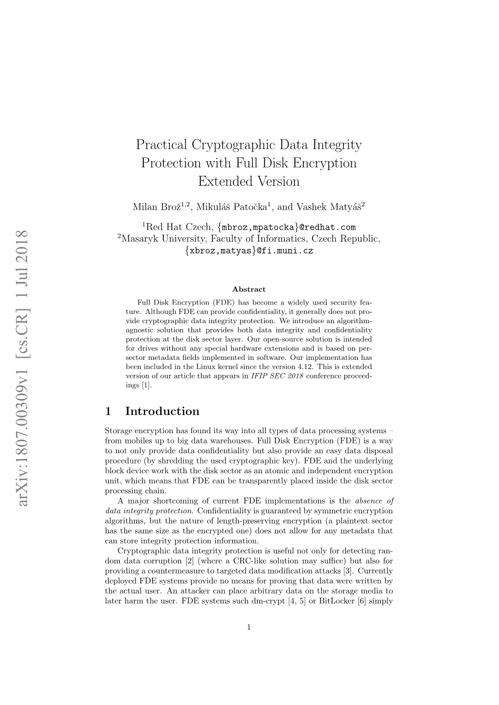Practical Cryptographic Data Integrity Protection with Full Disk Encryption Extended Version