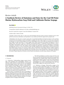 A Synthesis Review of Emissions and Fates for the Coal Oil Point Marine Hydrocarbon Seep Field and California Marine Seepage