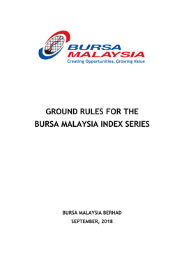 Bursa Malaysia Index Series Ground Rules
