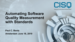 Automating Software Quality Measurement with Standards