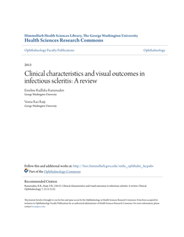 Clinical Characteristics and Visual Outcomes in Infectious Scleritis: a Review Emeline Radhika Ramenaden George Washington University