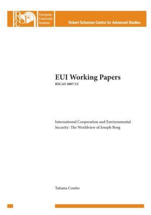EUI-RSCAS Working Paper 2007/12 International Cooperation And