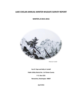 Lake Chelan Big Game Status Report, Winter of 2006- 2007