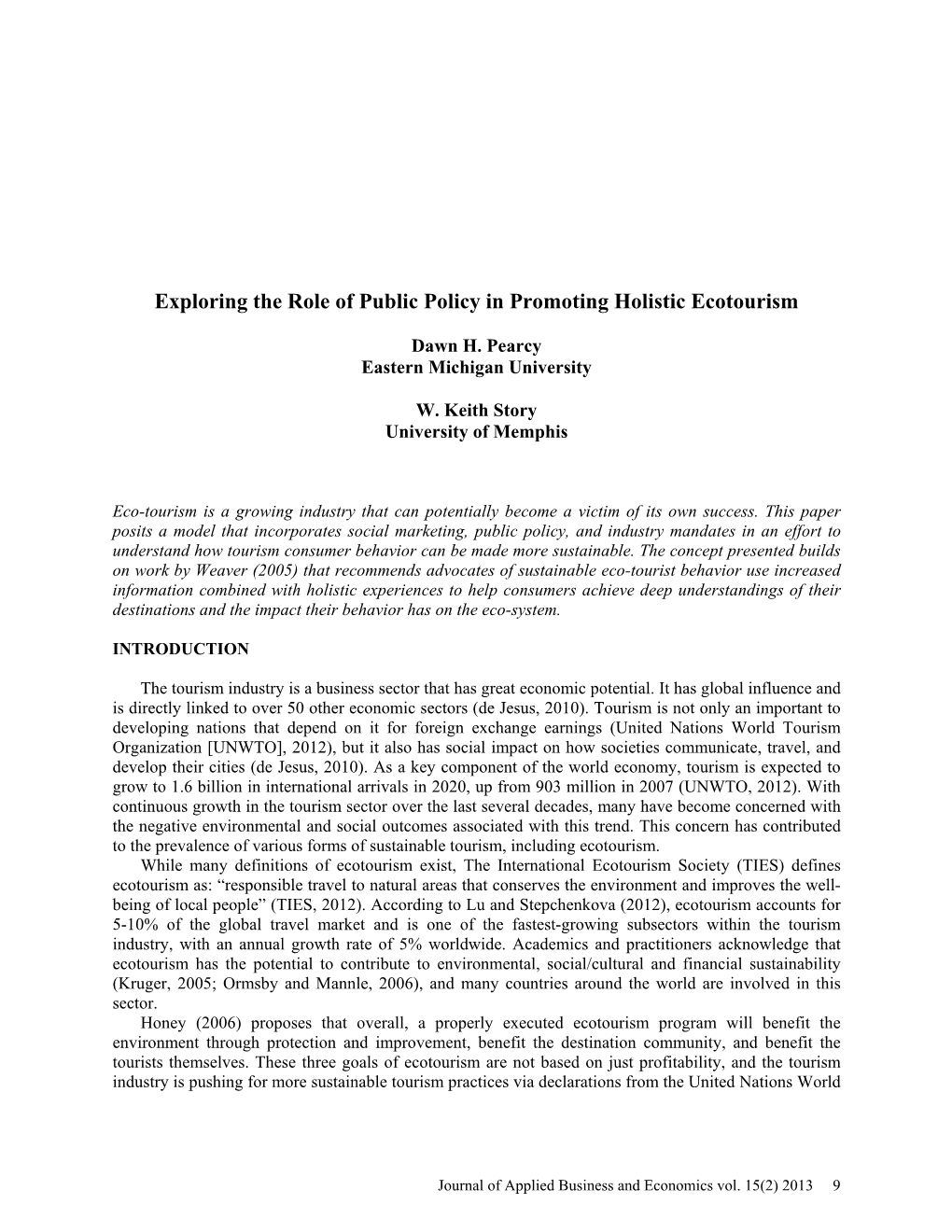 Exploring the Role of Public Policy in Promoting Holistic Ecotourism