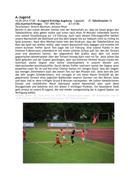 A-Jugend 10.05.2014 17:00 - A-Jugend Kreisliga Augsburg – Ligaspiel (7