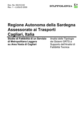 Regione Autonoma Della Sardegna Assessorato Ai Trasporti Cagliari