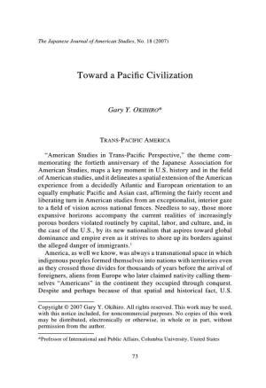 TOWARD a PACIFIC CIVILIZATION 75 Ronment and Encounter