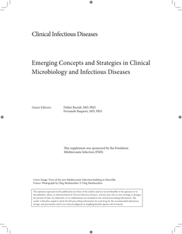 Clinical Infectious Diseases Emerging Concepts and Strategies in Clinical