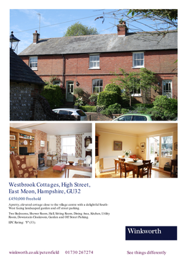 Westbrook Cottages, High Street, East Meon, Hampshire, GU32