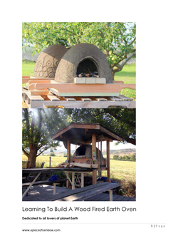 Learning to Build a Wood Fired Earth Oven