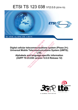 Etsi Ts 123 038 V12.0.0 (2014-10)
