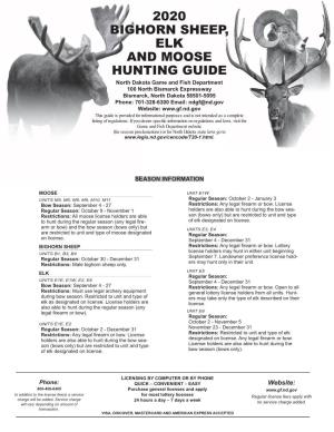 2020 Bighorn Sheep, Elk and Moose Hunting Guide
