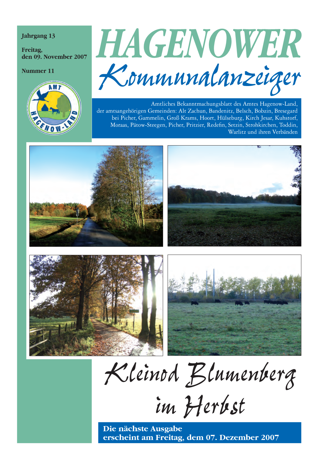 Kleinod Blumenberg Im Herbst Die Nächste Ausgabe Erscheint Am Freitag, Dem 07