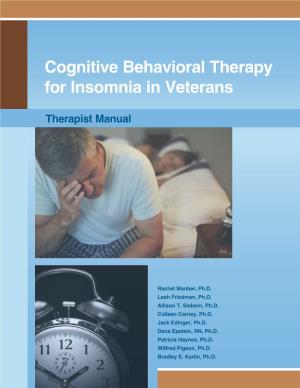 Cognitive Behavioral Therapy for Insomnia in Veterans