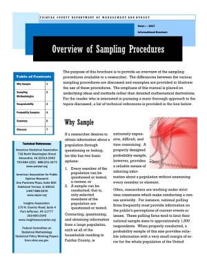 Overview of Sampling Procedures