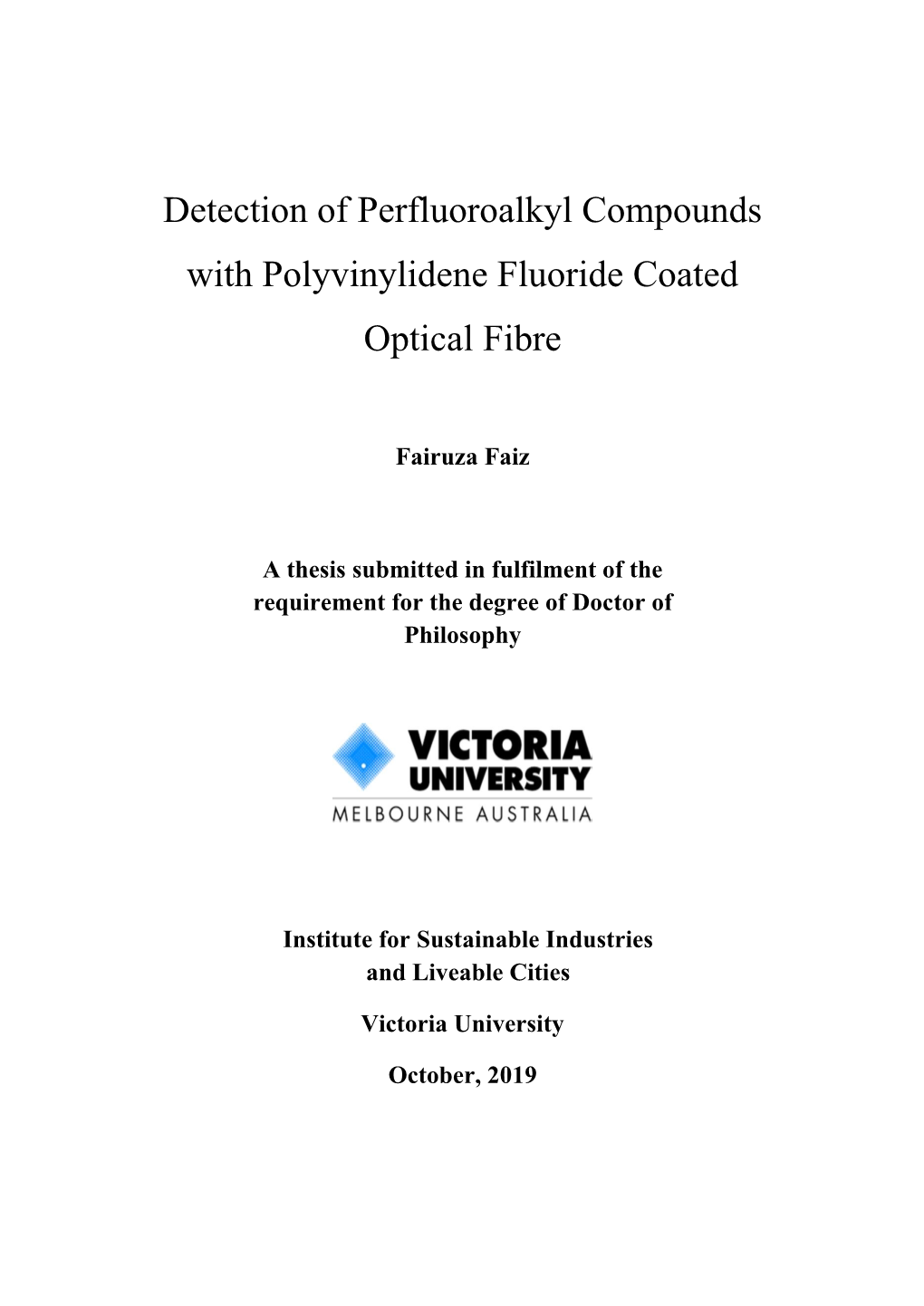 Detection of Perfluoroalkyl Compounds with Polyvinylidene Fluoride Coated Optical Fibre