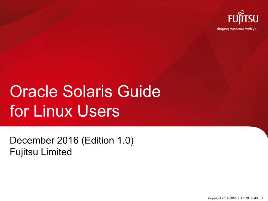 Oracle Solaris Guide for Linux Users