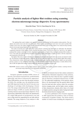 Particle Analysis of Lighter Flint Residues Using Scanning Electron Microscopy/Energy Dispersive X-Ray Spectrometry