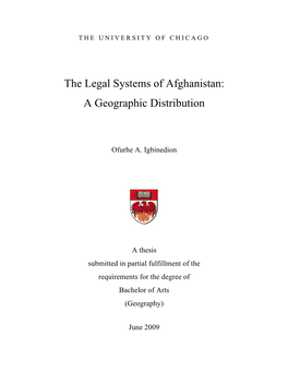 The Legal Systems of Afghanistan: a Geographic Distribution