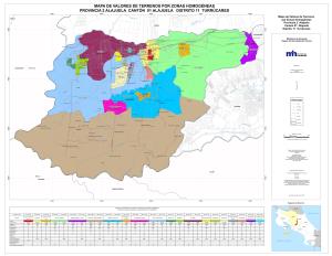 Mapa De Valores De Terrenos Por Zonas Homogéneas Provincia 2 Alajuela Cantón 01 Alajuela Distrito 11 Turrúcares 461200 463200 465200 467200 469200