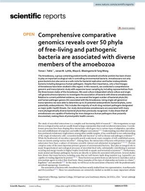 Comprehensive Comparative Genomics Reveals Over 50 Phyla of Free‑Living and Pathogenic Bacteria Are Associated with Diverse Members of the Amoebozoa Yonas I