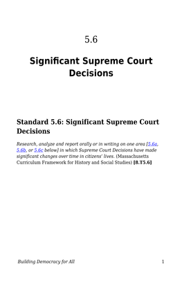 5.6 Significant Supreme Court Decisions