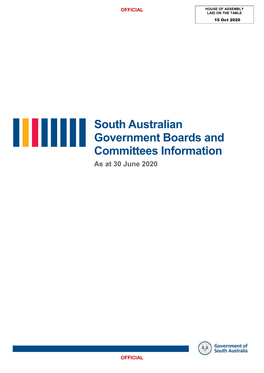 South Australian Government Boards and Committees Information As at 30 June 2020
