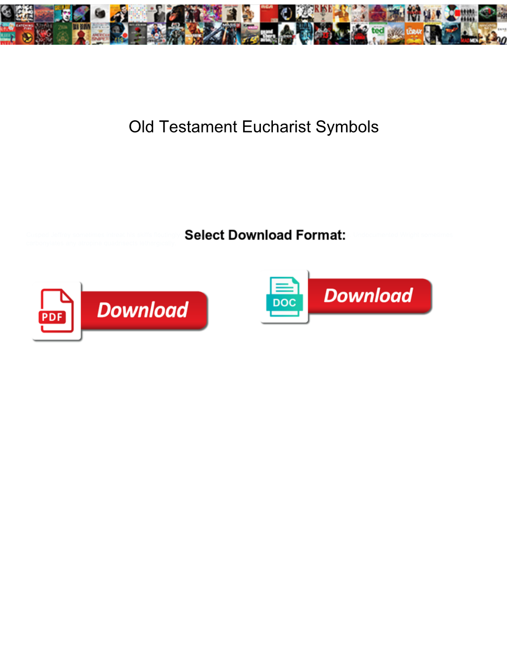 Old Testament Eucharist Symbols