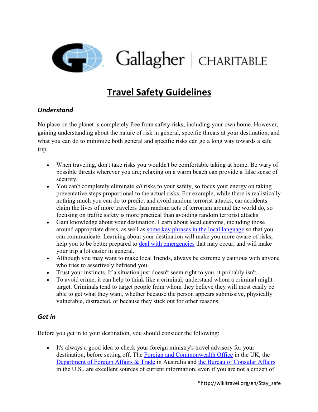 Travel Safety Guidelines