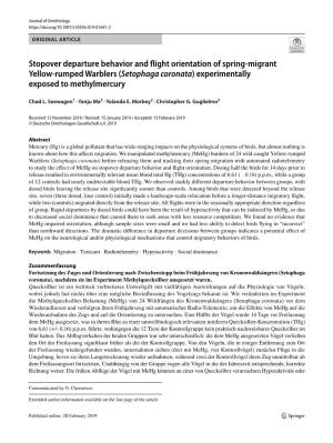 Stopover Departure Behavior and Flight Orientation of Spring-Migrant