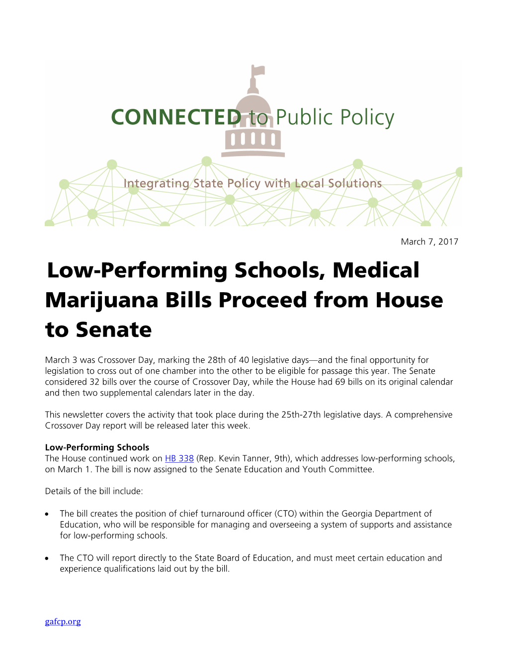 Low-Performing Schools, Medical Marijuana Bills Proceed from House to Senate