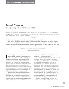Moral Choices: Building a Bridge Between YA Literature and Life
