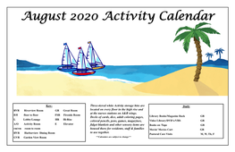 August 2020 Activity Calendar