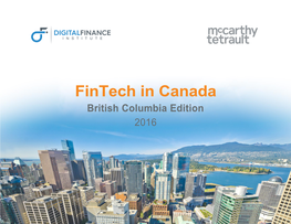 Fintech in Canada – British Columbia Edition, 2016