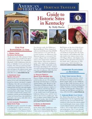 Guide to Historic Sites in Kentucky