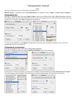 Transposition Tutorial 1