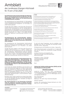 Amtsblatt Des Landkreises Erlangen-Höchstadt Nr