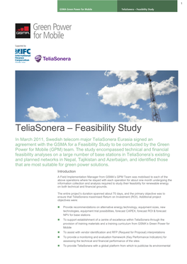 Teliasonera – Feasibility Study