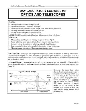 Day Laboratory Exercise #3: Optics and Telescopes Page 1