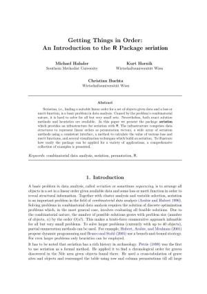 An Introduction to the R Package Seriation