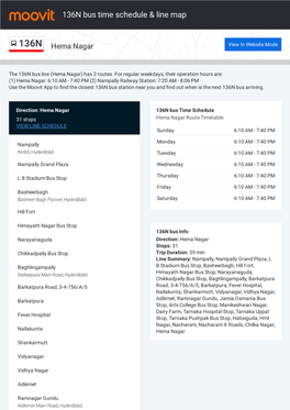 136N Bus Time Schedule & Line Route