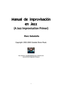 Manual De Improvisación En Jazz (A Jazz Improvisation Primer)